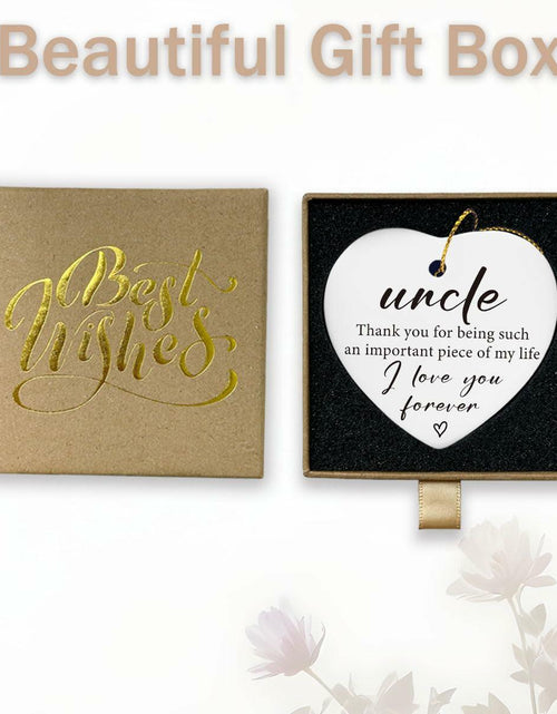 Load image into Gallery viewer, Uncle Gifts Heart Ceramic Ornament Sign Christmas Birthday Gift
