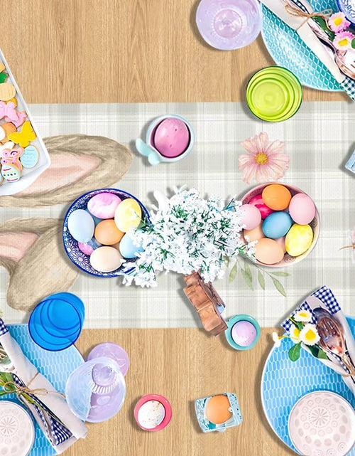 Load image into Gallery viewer, Watercolour Linen Easter Table Runner Spring Holiday Decor 13x72 Inch
