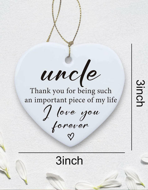 Load image into Gallery viewer, Uncle Gifts Heart Ceramic Ornament Sign Christmas Birthday Gift
