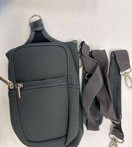 Domensi Magnetic Water Bottle Holder Carrier Bag with Phone Pocket Grey