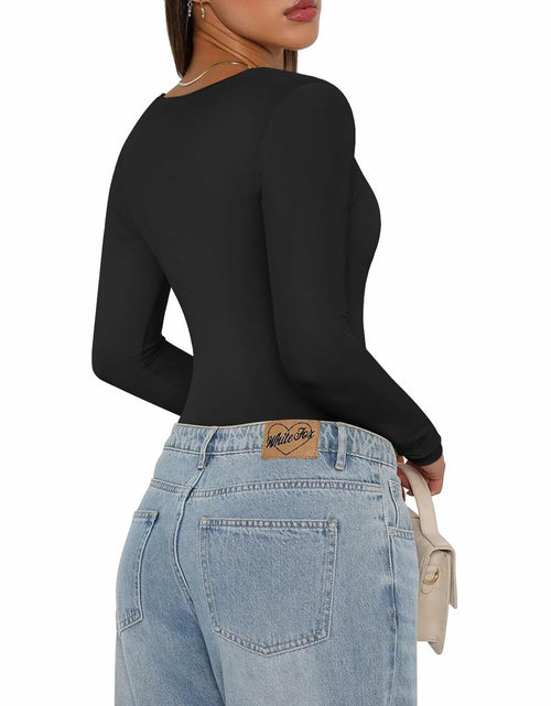 Load image into Gallery viewer, PINKMSTYLE V Neck Long Sleeve T Shirt Women Grey Size XXL
