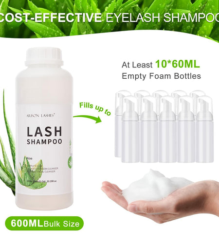 Arison Lash Extension Shampoo 150ml with Brush Gentle Eyelid Cleanser