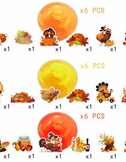 Load image into Gallery viewer, 36 PCS Thanksgiving Hanging Swirls Ceiling Streamers Turkey Pumpkin Leaves

