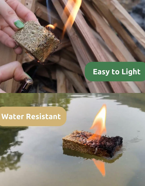 Load image into Gallery viewer, KAMVIVA Fire Starters Rice Straw Food Grade Wax 100 Squares Natural
