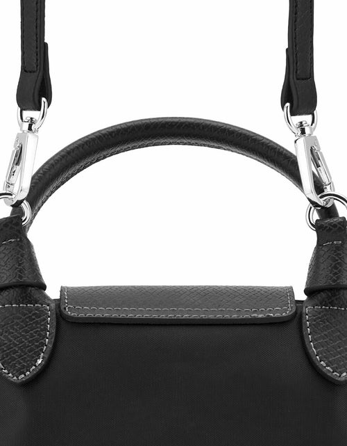Load image into Gallery viewer, DEVPSISR Leather Adjustable Purse Strap for Longchamp Handbag Black Silver
