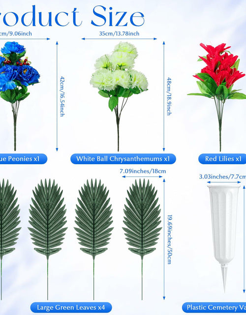 Load image into Gallery viewer, Riceshoot Artificial Memorial Red Lily Bouquet for Gravesite, Single Stem
