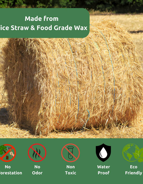 Load image into Gallery viewer, KAMVIVA Fire Starters Rice Straw Food Grade Wax 100 Squares Natural
