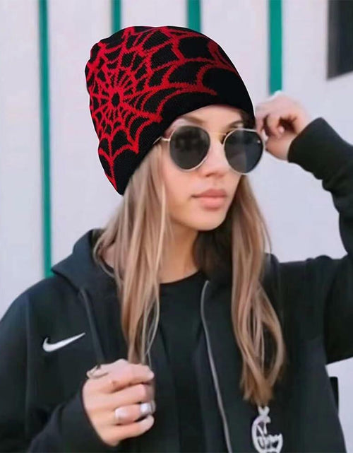 Load image into Gallery viewer, YUERFEILA Women Graphic Skull Beanie MEA Culpa Pink Red Acrylic
