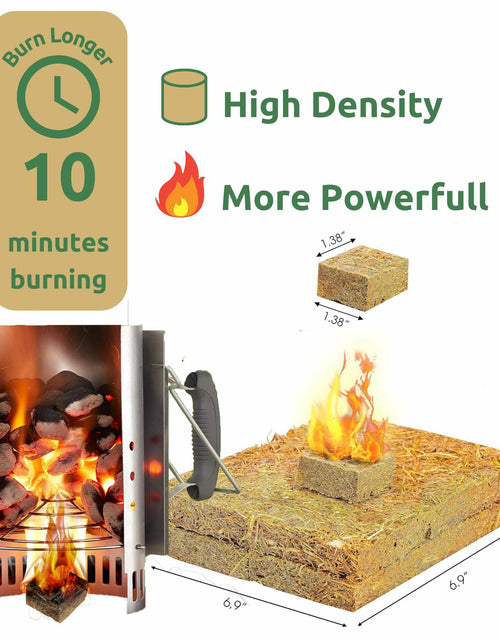 Load image into Gallery viewer, KAMVIVA Fire Starters Rice Straw Food Grade Wax 100 Squares Natural
