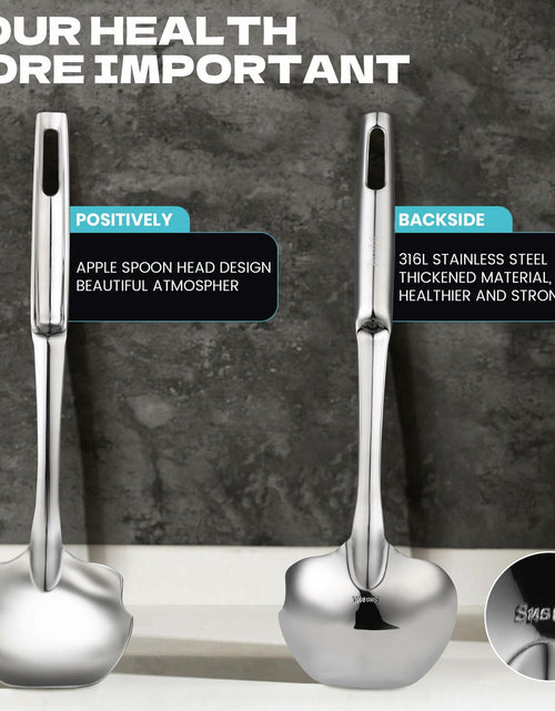Load image into Gallery viewer, Skimmer Slotted Spoon 316L Stainless Steel 12" Heat-Proof Handle Kitchen Utensil

