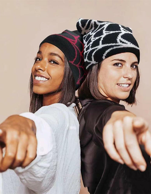 Load image into Gallery viewer, YUERFEILA Women Graphic Skull Beanie MEA Culpa Pink Red Acrylic
