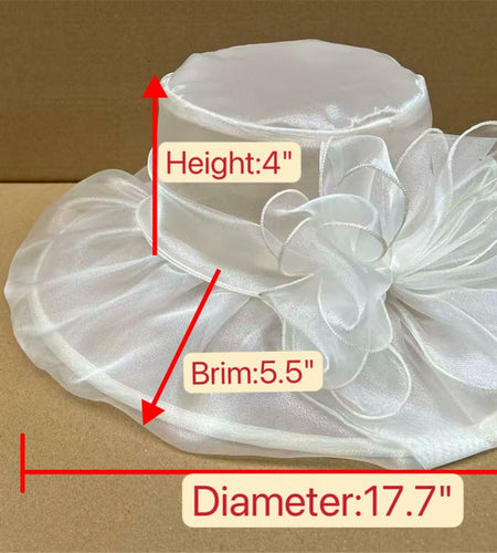 SAFERIN Women's Organza Church Bridal Wedding Hat Beige Bowknot TZ-3