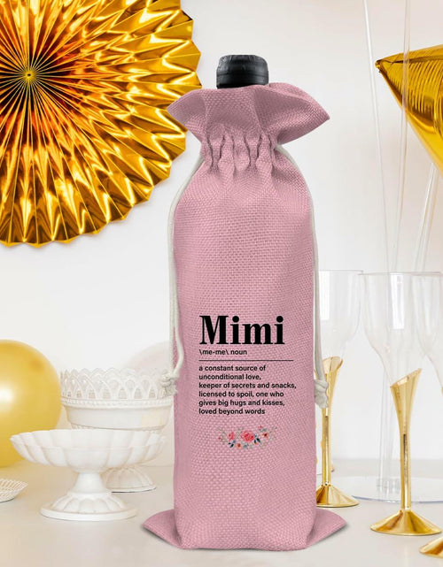 Load image into Gallery viewer, Mimi Wine Gift Bag Grandma Gifts Pink Birthday Mother's Day
