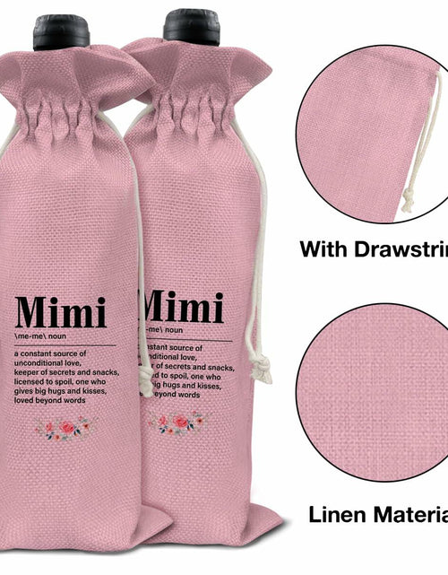 Load image into Gallery viewer, Mimi Wine Gift Bag Grandma Gifts Pink Birthday Mother's Day
