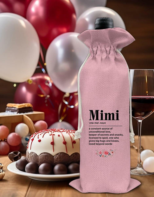 Load image into Gallery viewer, Mimi Wine Gift Bag Grandma Gifts Pink Birthday Mother's Day
