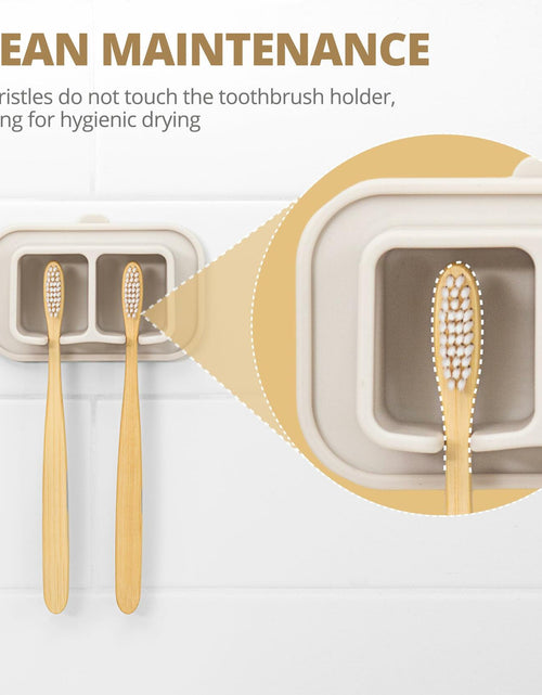 Load image into Gallery viewer, ONUCP Silicone Suction Toothbrush Holder 2-Slot Wall Mount Sand Beige
