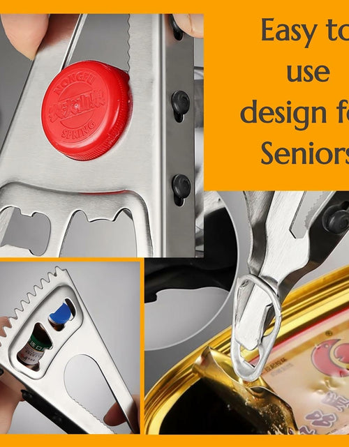 Load image into Gallery viewer, KINTEGOOD 6-in-1 Stainless Steel Bottle Opener Multi-Tool for Seniors

