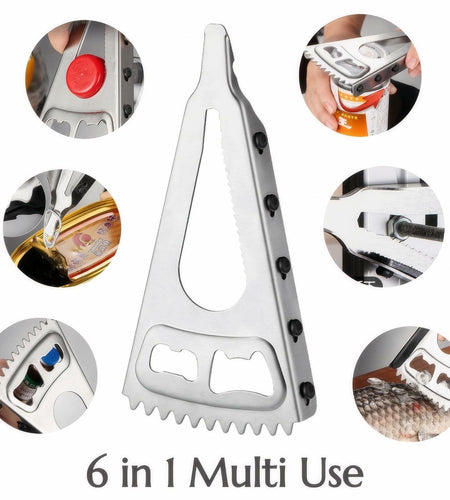 KINTEGOOD 6-in-1 Stainless Steel Bottle Opener Multi-Tool for Seniors