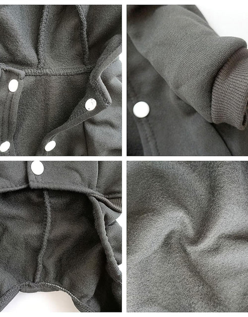 Load image into Gallery viewer, Dog Hoodie Pet Jumpsuit Fleece Sweatshirt Buttons Winter Warm Cotton Size Medium
