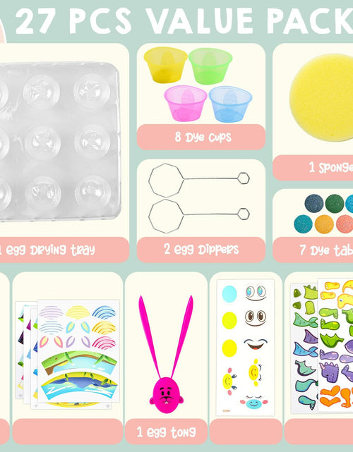 Load image into Gallery viewer, Klever Kits Easter Animal Egg Dye Kit 27 PCS Mermaid Dinosaur Unicorn
