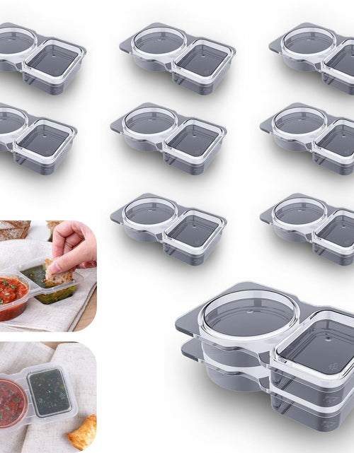 Load image into Gallery viewer, VOUKEN Double Compartment Snack Containers with Lids Transparent 10PCS
