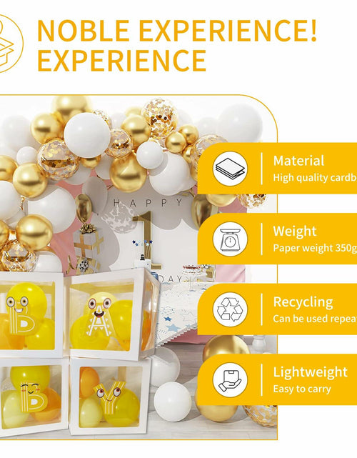 Load image into Gallery viewer, Onteftshop Baby Boxes with Letters 4 Clear White Blocks Baby Shower
