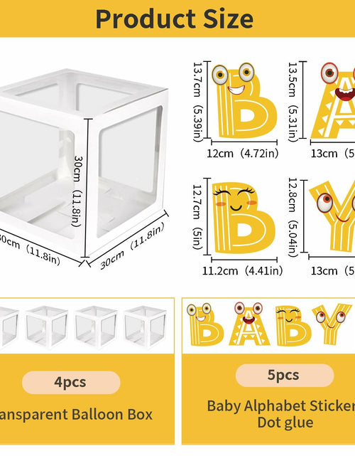 Load image into Gallery viewer, Onteftshop Baby Boxes with Letters 4 Clear White Blocks Baby Shower
