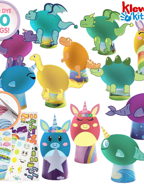 Load image into Gallery viewer, Klever Kits Easter Animal Egg Dye Kit 27 PCS Mermaid Dinosaur Unicorn
