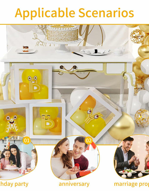 Load image into Gallery viewer, Onteftshop Baby Boxes with Letters 4 Clear White Blocks Baby Shower
