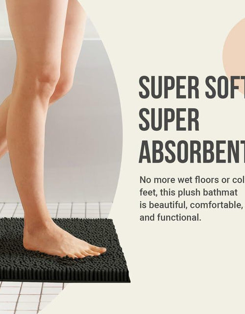 Load image into Gallery viewer, ITSOFT Plush Bathroom Rug 47x21 Gray Absorbent Non Slip Machine Washable
