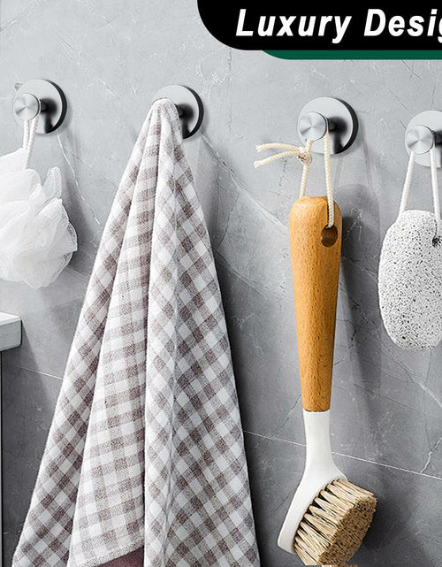 Load image into Gallery viewer, LECHI Stainless Steel Suction Cup Hook Waterproof No Drill Silver 1pc
