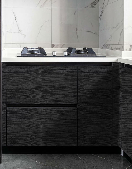 Load image into Gallery viewer, LOVADA Peel and Stick Black Wood Wallpaper 17.5x100 Inch Self Adhesive
