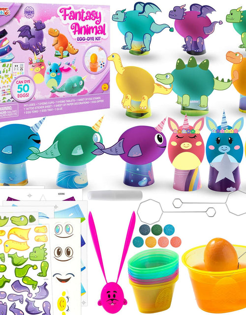 Load image into Gallery viewer, Klever Kits Easter Animal Egg Dye Kit 27 PCS Mermaid Dinosaur Unicorn
