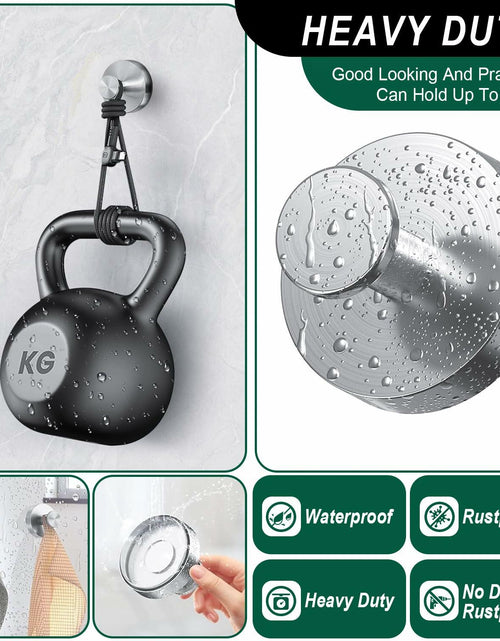 Load image into Gallery viewer, LECHI Stainless Steel Suction Cup Hook Waterproof No Drill Silver 1pc
