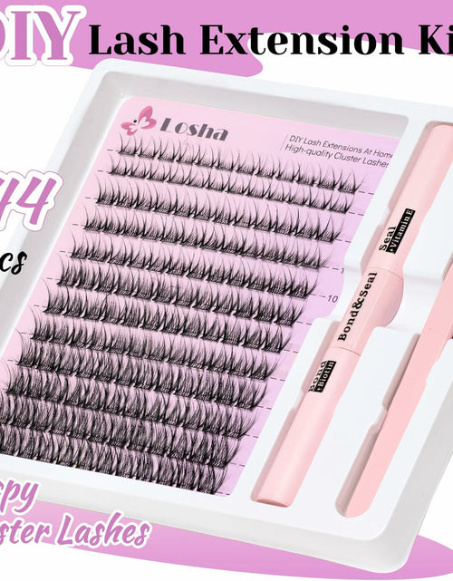 Load image into Gallery viewer, Losha Lash Extension Kit 144pcs Wispy Clusters 8-16mm C Curl Natural
