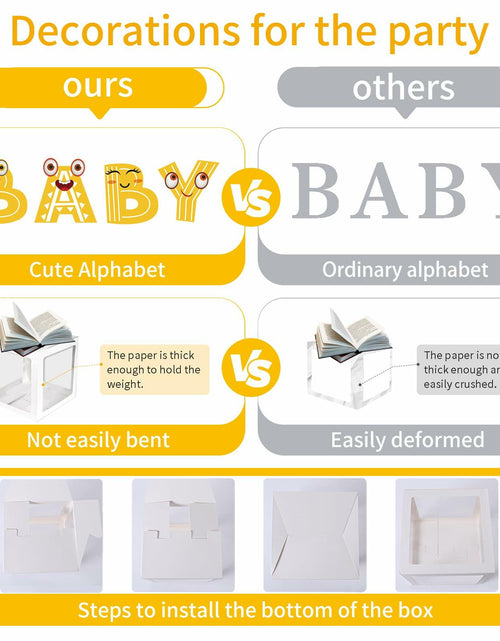 Load image into Gallery viewer, Onteftshop Baby Boxes with Letters 4 Clear White Blocks Baby Shower
