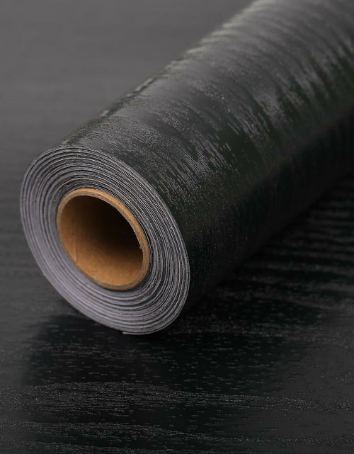 Load image into Gallery viewer, LOVADA Peel and Stick Black Wood Wallpaper 17.5x100 Inch Self Adhesive
