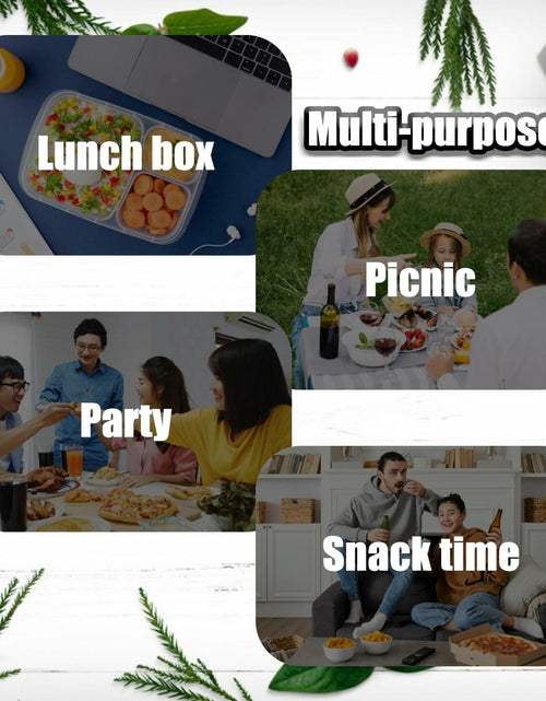 Load image into Gallery viewer, VOUKEN Double Compartment Snack Containers with Lids Transparent 10PCS
