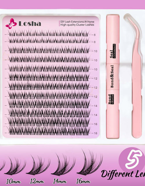 Load image into Gallery viewer, Losha Lash Extension Kit 144pcs Wispy Clusters 8-16mm C Curl Natural
