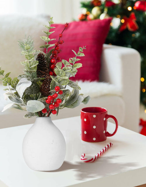 Load image into Gallery viewer, RoseCraft 2PCS Red Berry Flower Stems 16.5in Christmas Decorations
