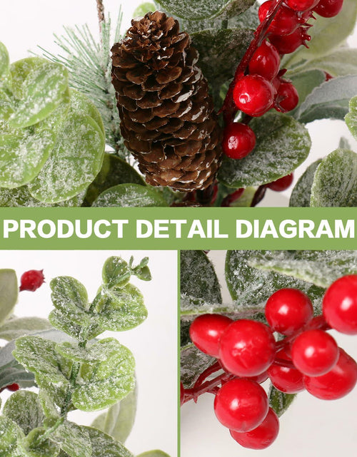 Load image into Gallery viewer, RoseCraft 2PCS Red Berry Flower Stems 16.5in Christmas Decorations
