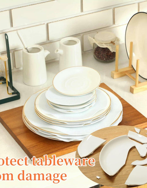 Load image into Gallery viewer, White Fiber Circular Tableware Storage Protective Cotton Pad Anti-Collision
