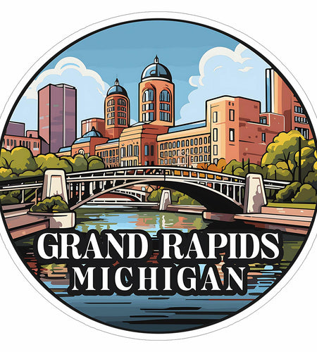 Grand Rapids Michigan 4in Waterproof Vinyl Sticker Decal Durable Aesthetic