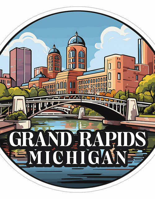 Load image into Gallery viewer, Grand Rapids Michigan 4in Waterproof Vinyl Sticker Decal Durable Aesthetic
