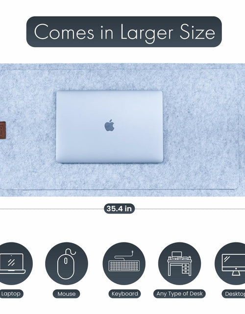 Load image into Gallery viewer, EROS Office Products Non-Slip Felt Desk Mat Light Gray Extra Large XL
