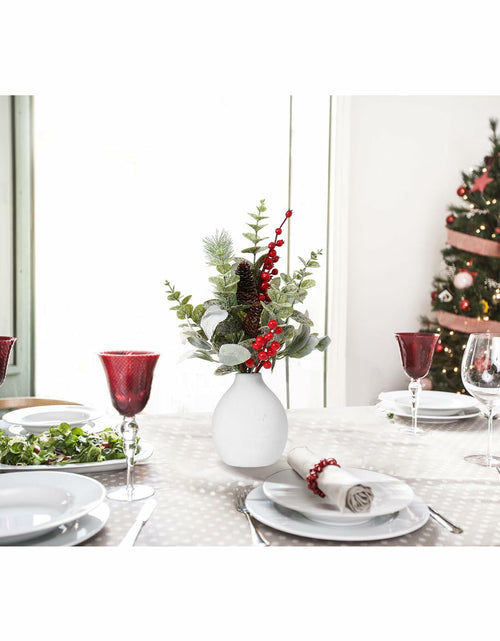 Load image into Gallery viewer, RoseCraft 2PCS Red Berry Flower Stems 16.5in Christmas Decorations
