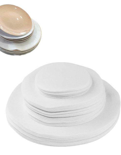 Load image into Gallery viewer, White Fiber Circular Tableware Storage Protective Cotton Pad Anti-Collision
