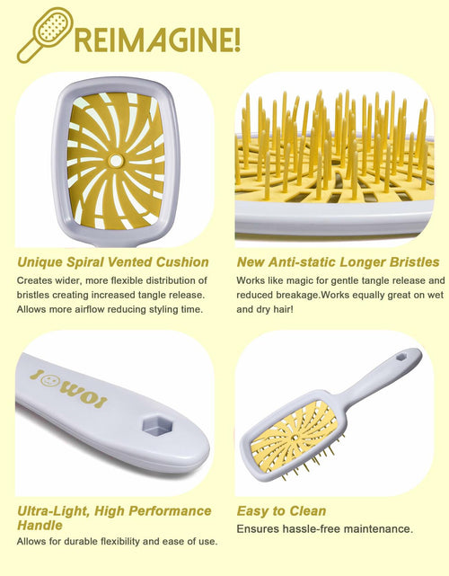 Load image into Gallery viewer, Detangler Brush Anti-Breakage Vented Bristle Mini Travel Lemon Hair Care
