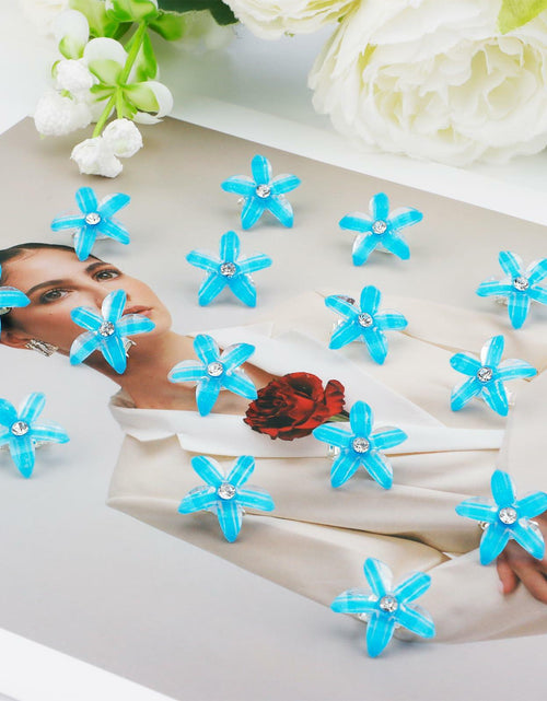 Load image into Gallery viewer, CUBACO 30pcs Mini Rhinestone Hair Clips Crystal Bridal Flower Clips
