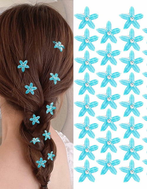 Load image into Gallery viewer, CUBACO 30pcs Mini Rhinestone Hair Clips Crystal Bridal Flower Clips
